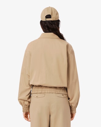 Double Collar Stretch Gabardine Jacket