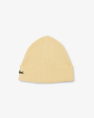Rib Knit Brushed Wool Beanie