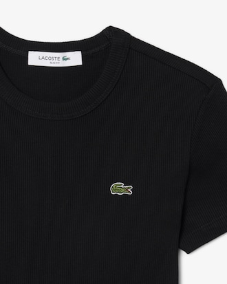 Slim Fit Ribbed Cotton T-shirt