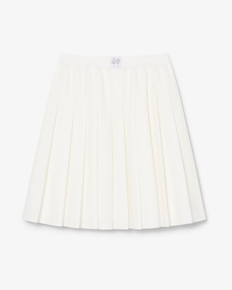 Pleated Petit Piqu&eacute; Effect Midi Skirt