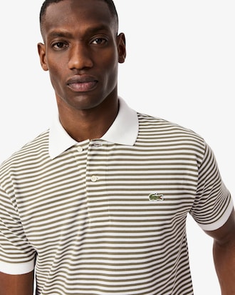 Classic Fit L.12.12 Striped Petit Piqu&eacute; Polo Shirt