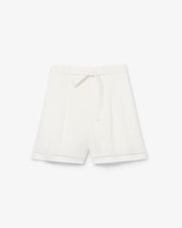 Oversized Fluid Linen Blend Bermuda Shorts