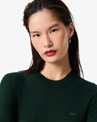 Short Sleeved Merino Wool Rib Knit Sweater