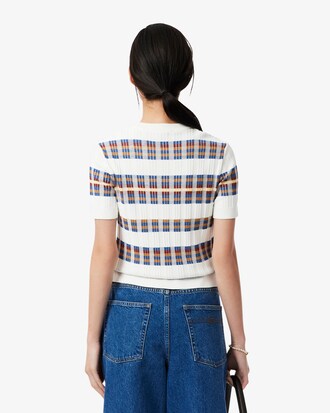 Short Sleeved Rib Knit Sweater