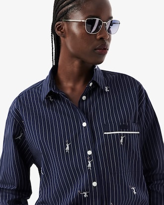 Oversized Shirt with Jacquard Motifs