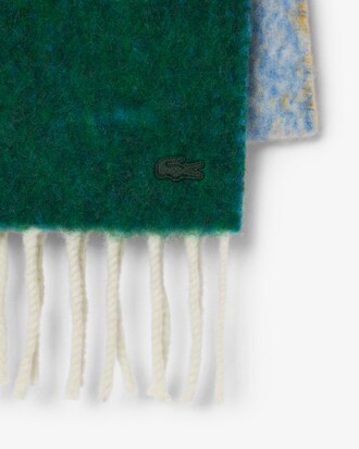 Landscape Motif Alpaca Wool Scarf