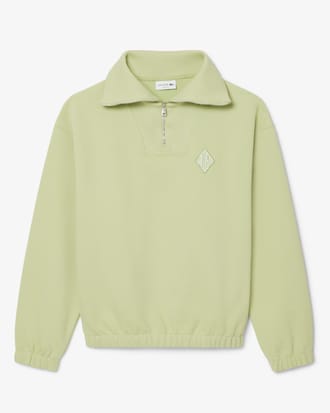 Loose Fit Zipped Neck Piqu&eacute; Sweatshirt