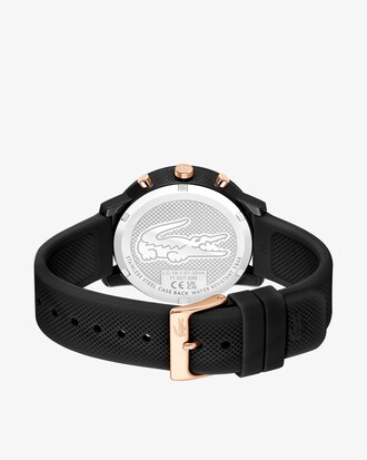 Lacoste.12.12 Chrono Watch Black and Carnation Gold Silicone