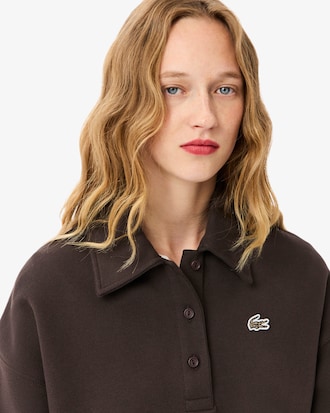 Oversized Fleece Polo Collar Sweatshirt