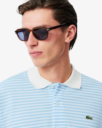 Classic Fit L.12.12 Striped Petit Piqu&eacute; Polo Shirt