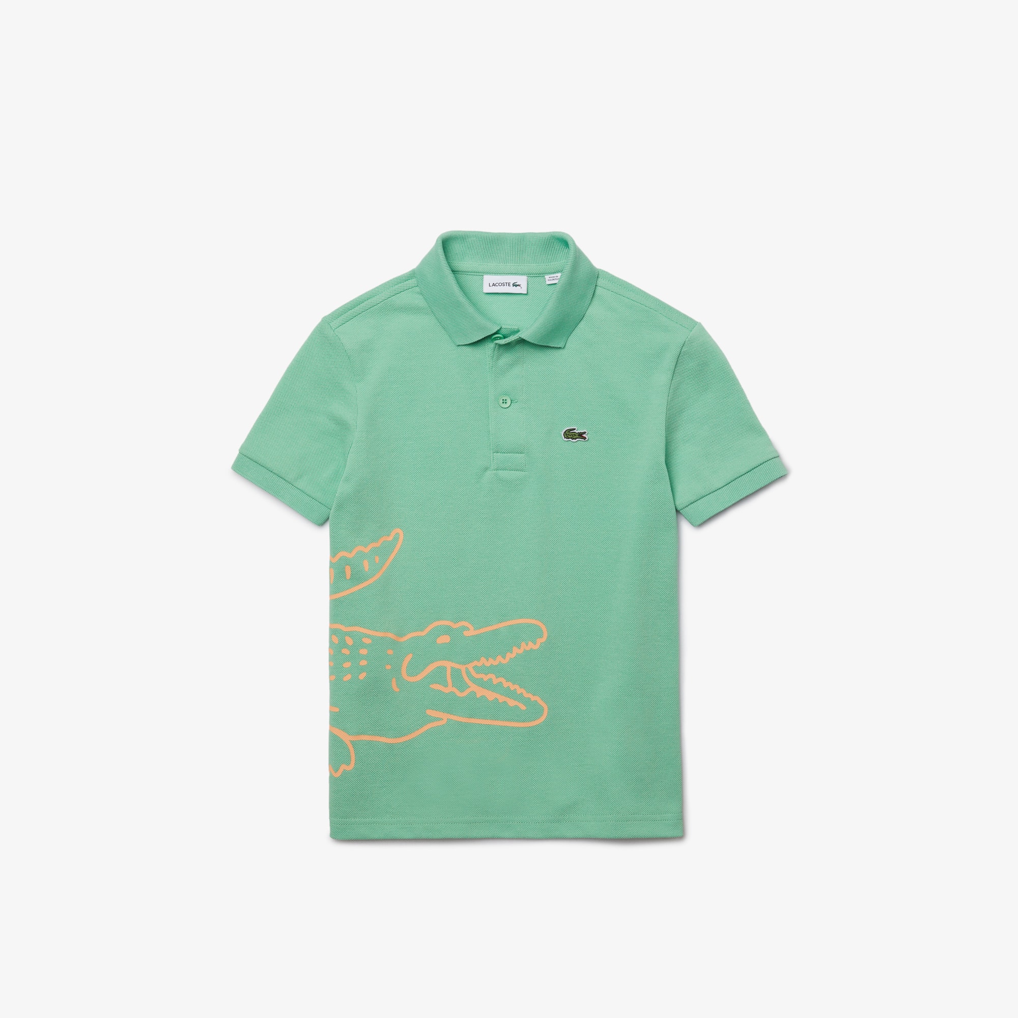 Lacoste Boys’ Lacoste Crocodile Print Cotton Piqué Polo Shirt. 1
