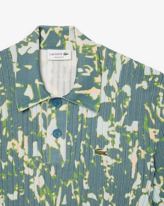 Short Sleeved Graphic Polo Collar Sweater