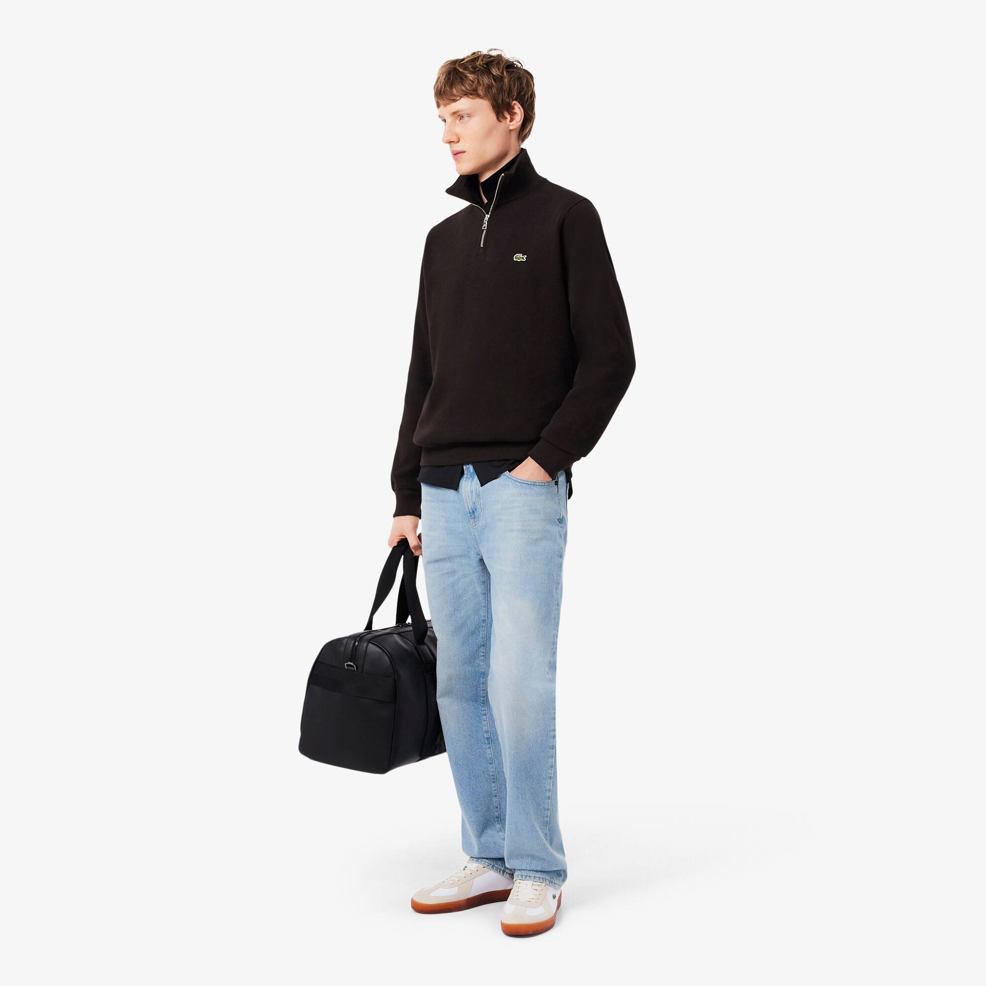 Zip-Up High Neck Interlock Sweatshirt - Men's Sweatshirts - New In