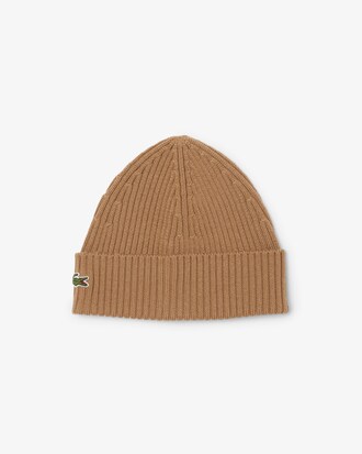 Rib Knit Brushed Wool Beanie