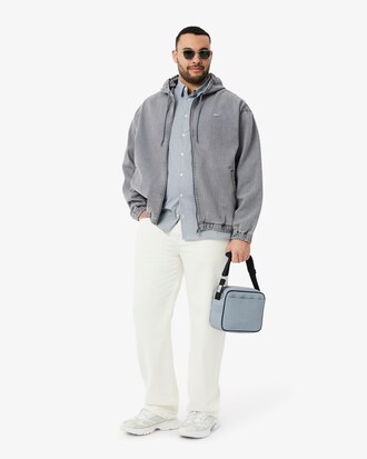 Washed Effect Denim Hooded Jacket