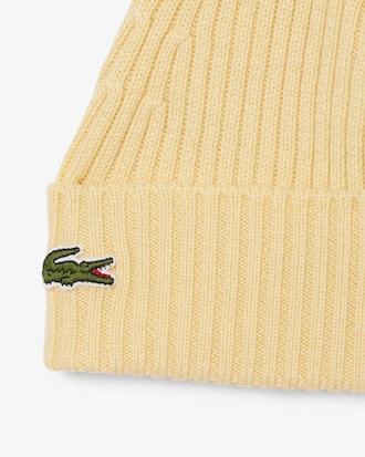 Rib Knit Brushed Wool Beanie