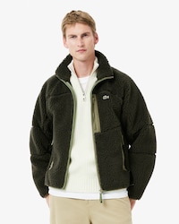 Colour-Block Fleece Zip-Up Jacket