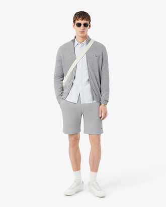 Zipped High Neck Cotton Sweater