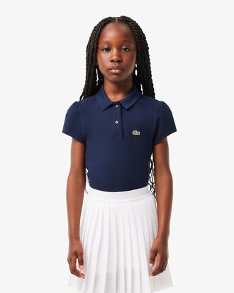 Scalloped Collar Mini Piqué Polo Shirt