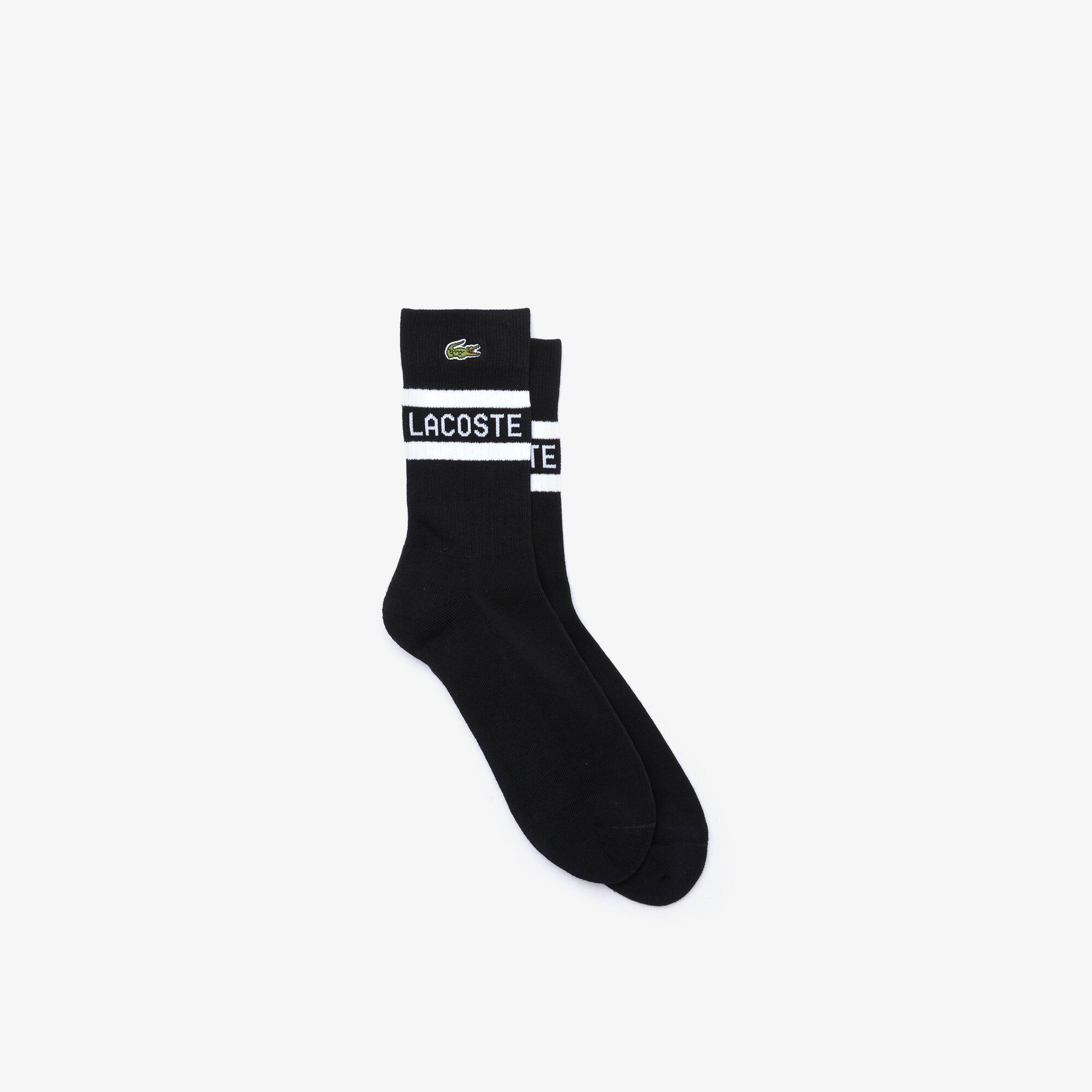 Lacoste Men's Lacoste SPORT Lettered Cotton Blend Socks. 1 Lacoste Men's Lacoste SPORT Lettered Cotton Blend Socks. 1