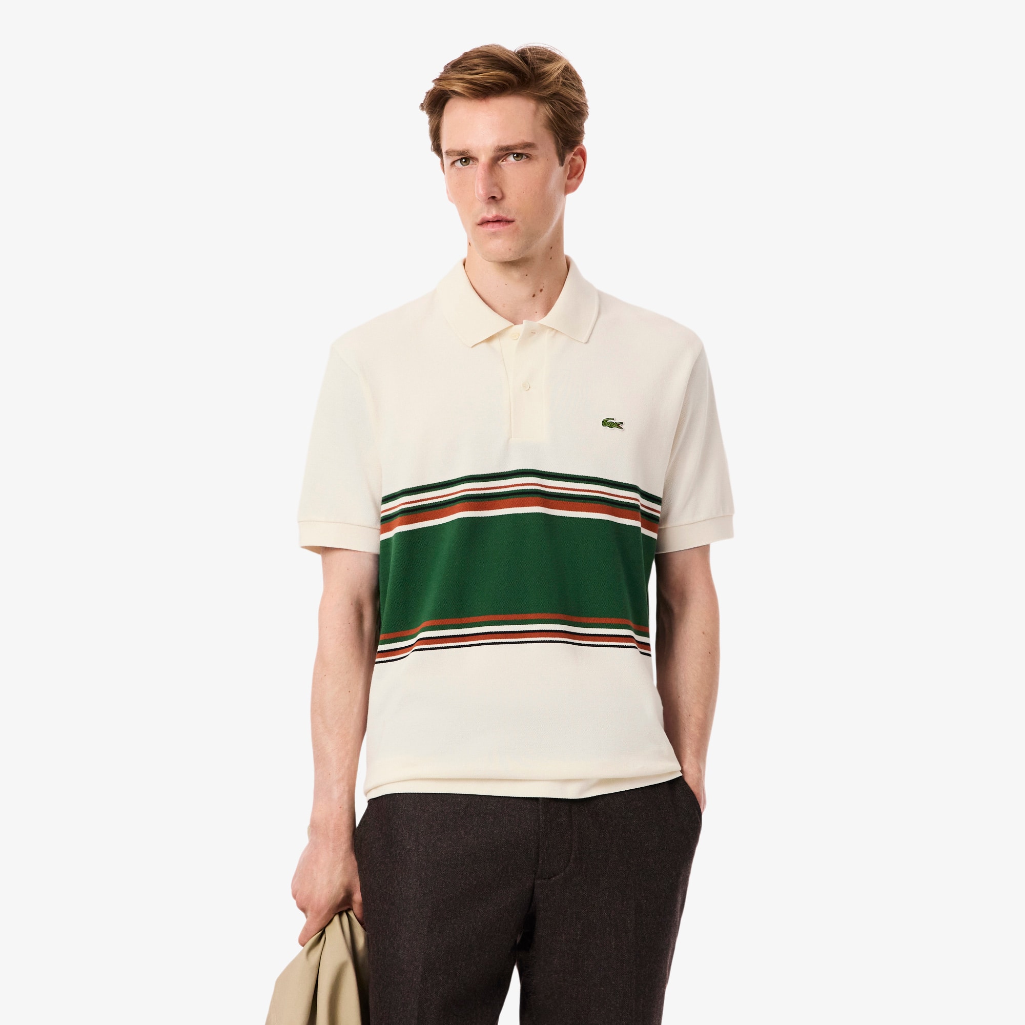 トップス a.presse L/S Striped Polo Shirts French Made Classic Fit Striped Polo Shirt - Men's Short Sleeves