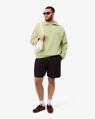 Loose Fit Zipped Neck Piqu&eacute; Sweatshirt