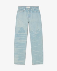 Straight Fit Landscape Motif Denim Jeans