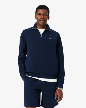 Zip-Up High Neck Interlock Sweatshirt