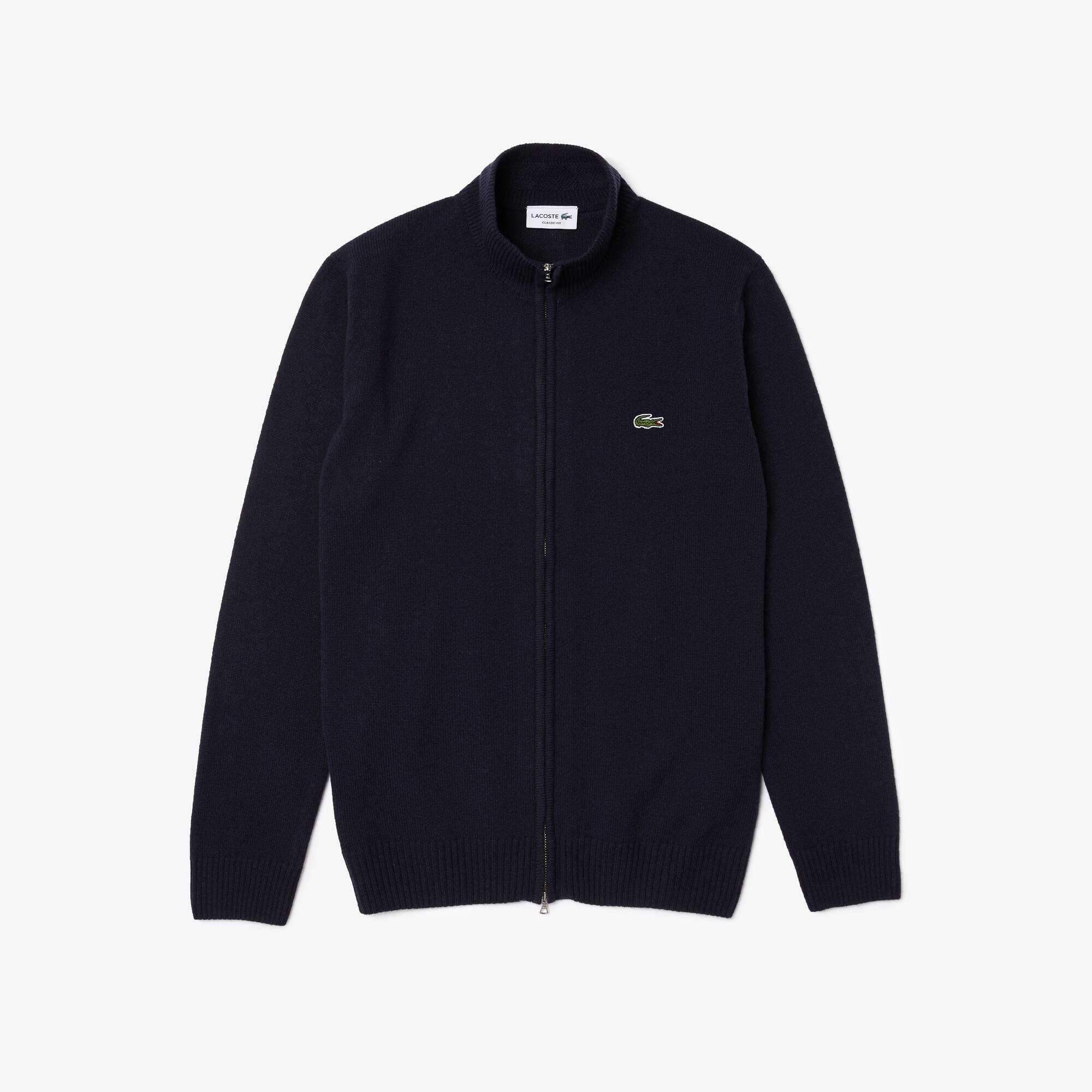 Men's High Neck Wool Zip Cardigan - Men 