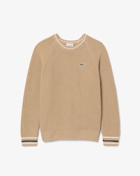 Cotton and Wool Blend Crew Neck Sweater