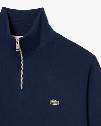 Zip-Up High Neck Interlock Sweatshirt