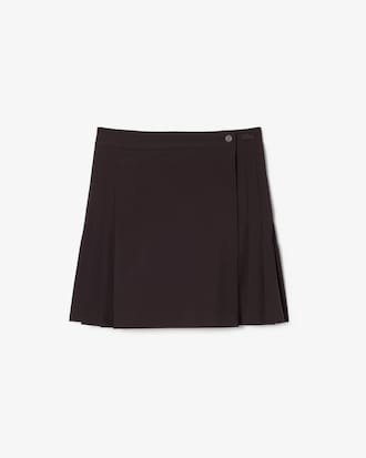 Short Pleated Wrap Skirt
