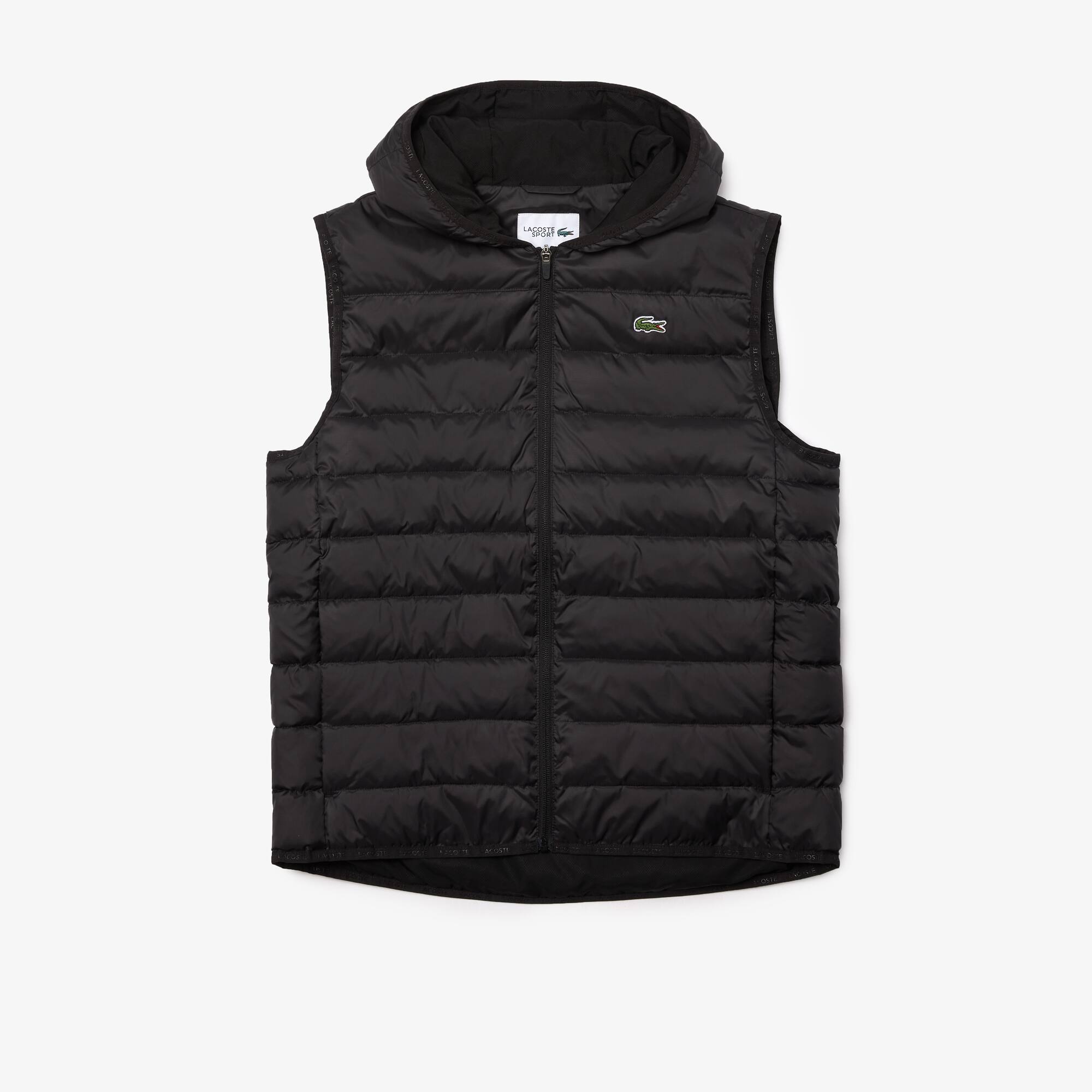 Lacoste Men's Lacoste SPORT Hooded Water-Resistant Ripstop Quilted Vest. 1 Lacoste Men's Lacoste SPORT Hooded Water-Resistant Ripstop Quilted Vest. 1