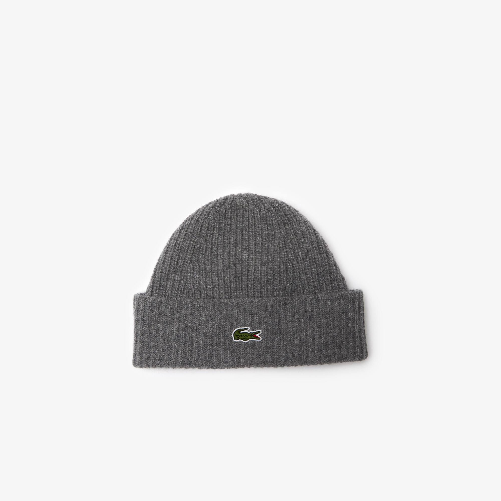 Unisex Lacoste Ribbed Wool Beanie - Men 