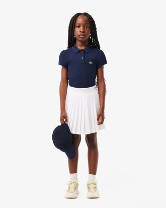Scalloped Collar Mini Piqué Polo Shirt