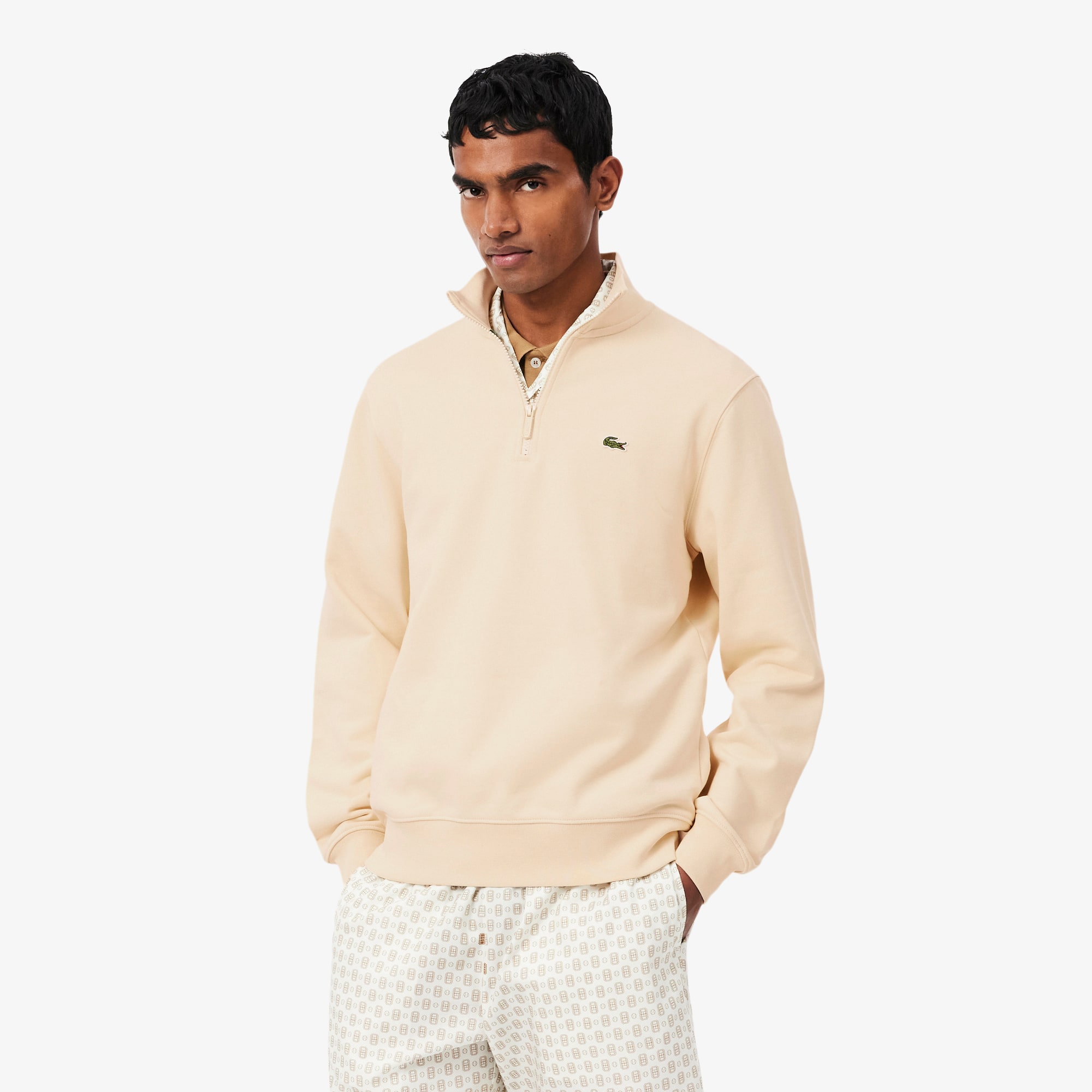 High Neck Zipped Fleece Sweatshirt - Men's Sweatshirts - New In