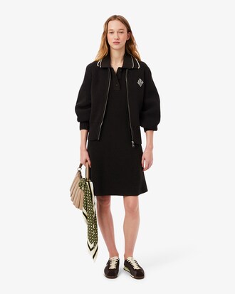 Badge Accent Cotton Polo Dress