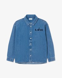 Badge Accent Denim Shirt