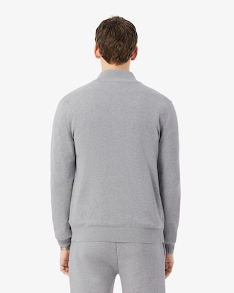 Zipped High Neck Cotton Sweater