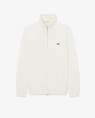 Zipped High Neck Cotton Sweater