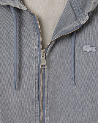 Washed Effect Denim Hooded Jacket