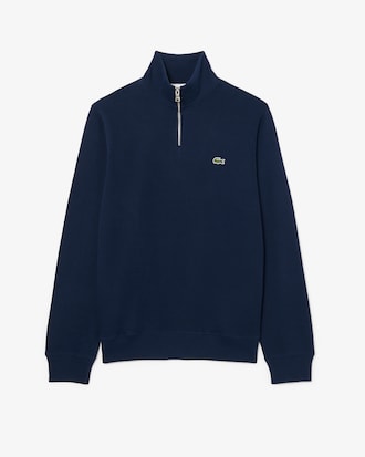 Zip-Up High Neck Interlock Sweatshirt