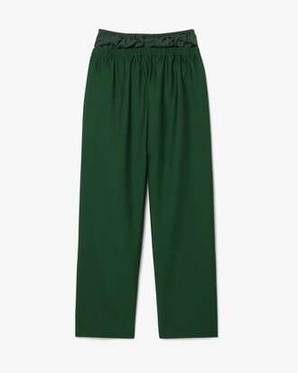 Runway Mixed Fabric Wool Pants