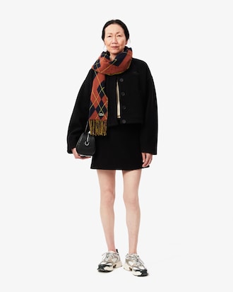 Cropped Oversized Pure Wool Jacket