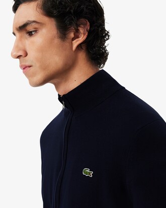 Zipped High Neck Cotton Sweater