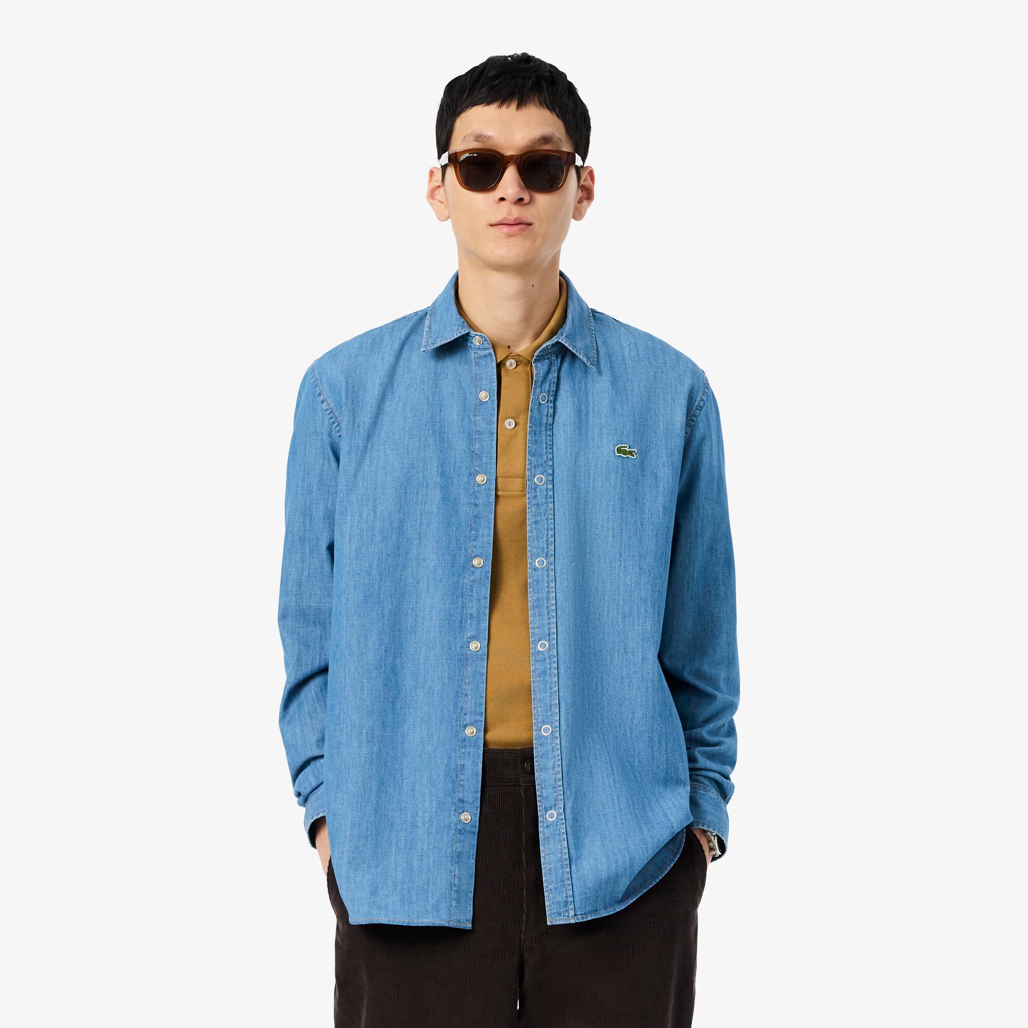 lacoste denim shirt