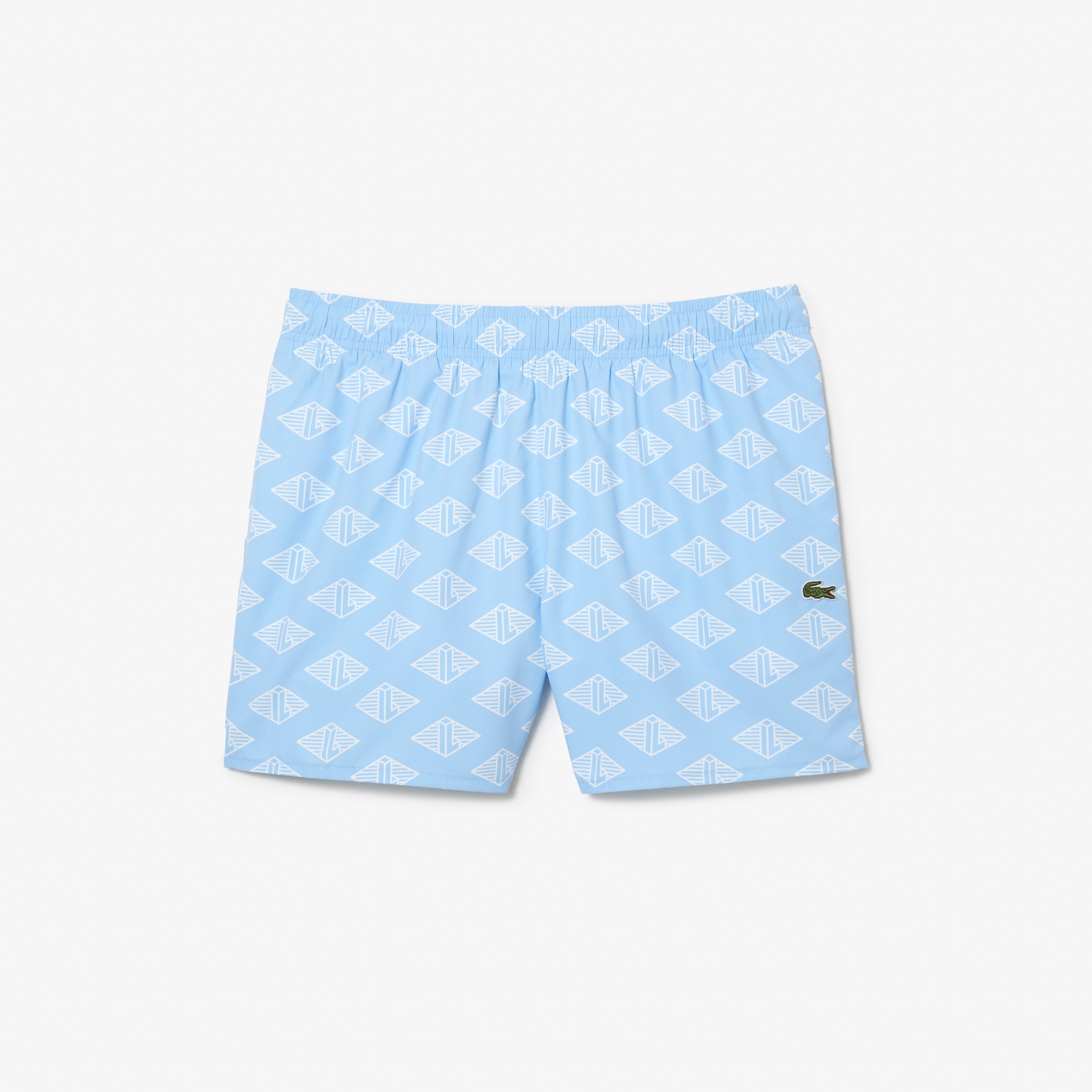 Men’s Lacoste Two Tone Monogram Print Swim Trunks Men's Swimwear