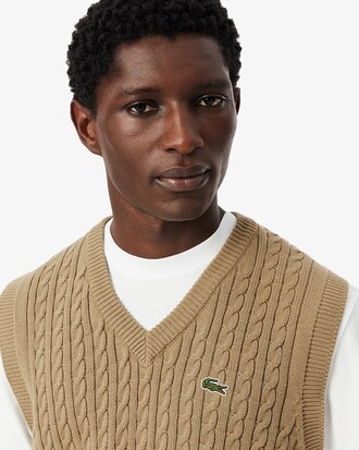 Cable Knit Cotton Sweater Vest