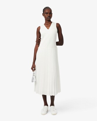 Long Sleeveless Pleated Dress