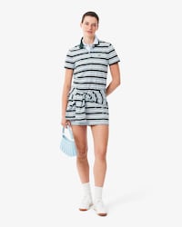 Striped Cotton Polo Dress